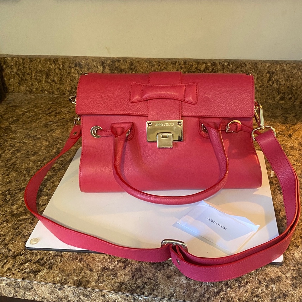Jimmy Choo Rosalie Satchel Berry Pink - Picture 2 of 12